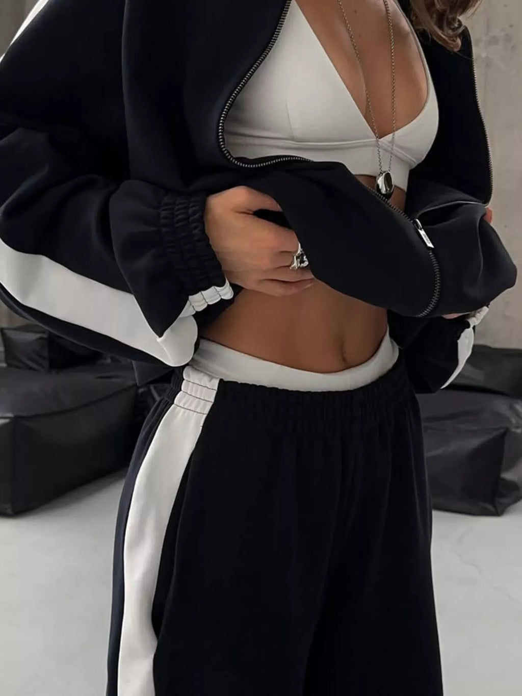 Xara Zip-Front Sport Two-Piece Set