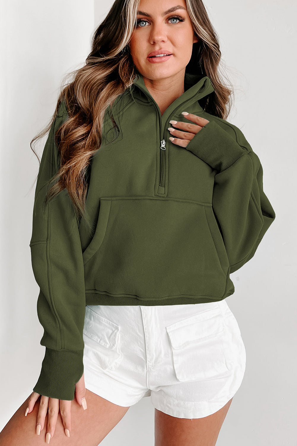 Tamsin Thumb-Hole Zip Sweatshirt