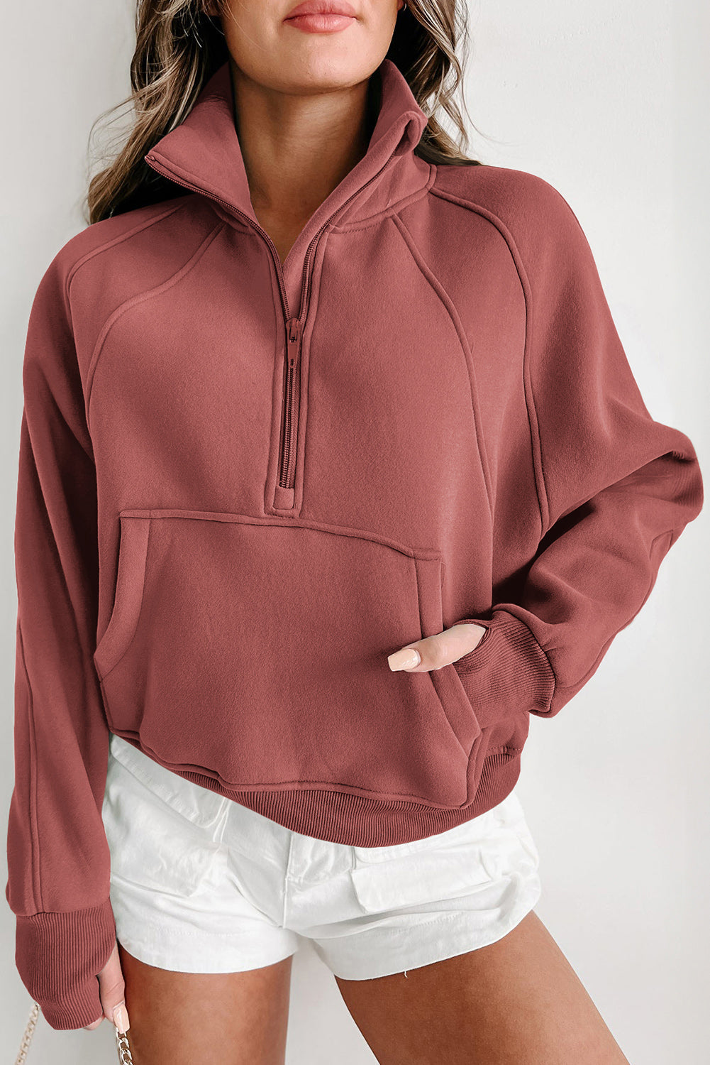 Tamsin Thumb-Hole Zip Sweatshirt
