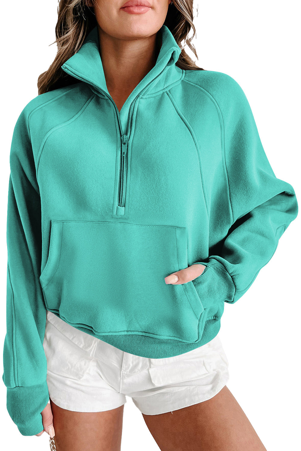 Tamsin Thumb-Hole Zip Sweatshirt