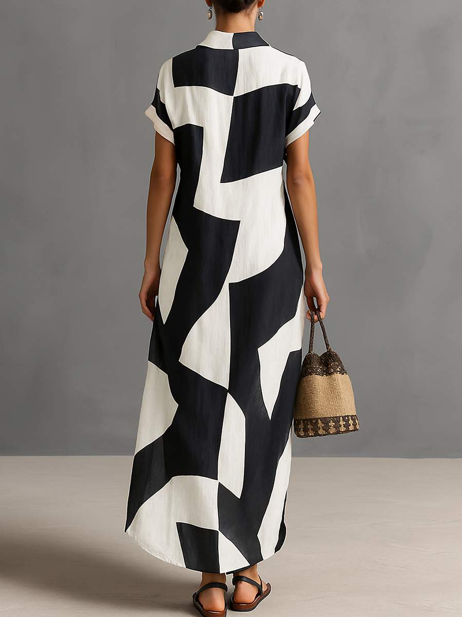 Odette Geometric Maxi Dress