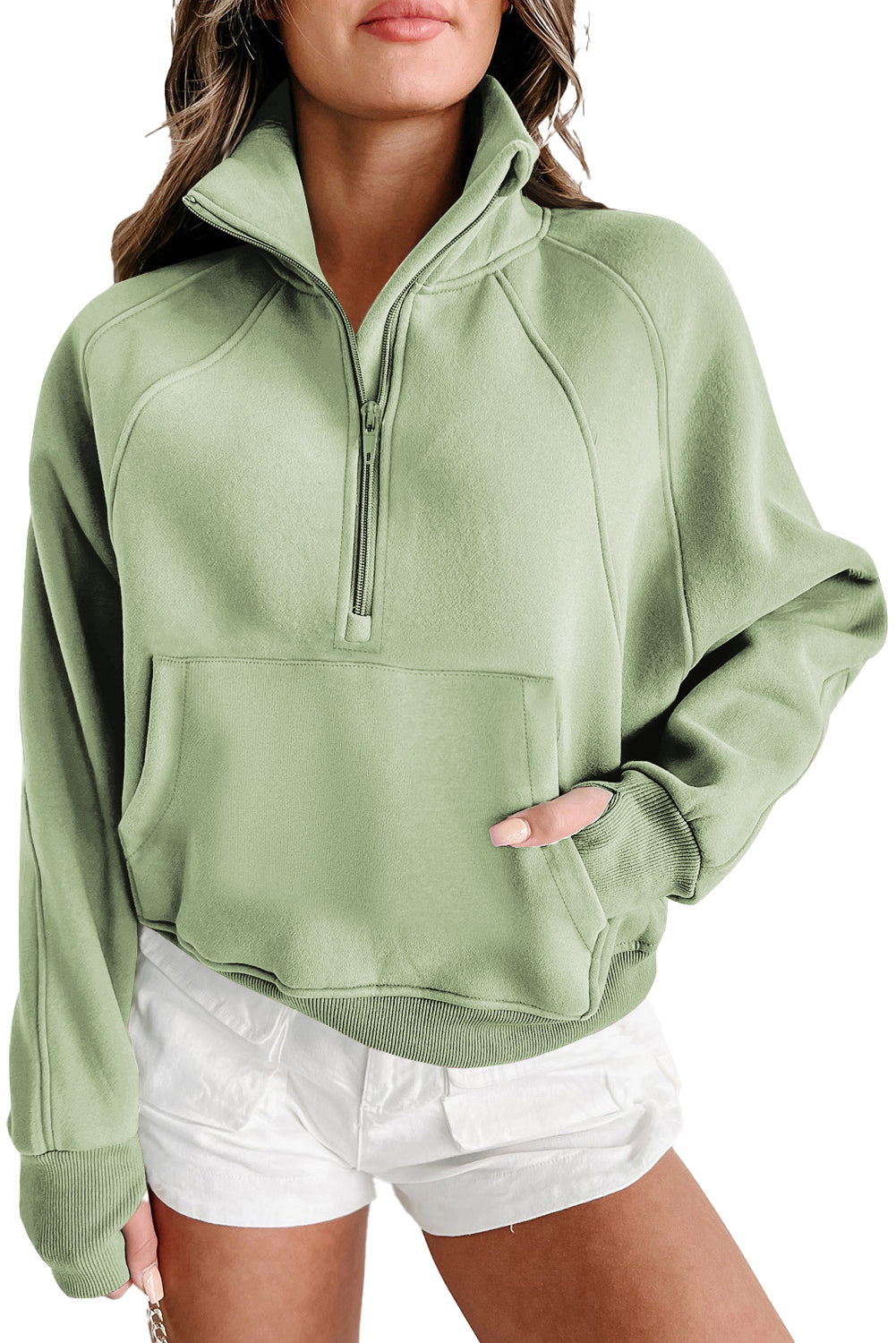 Tamsin Thumb-Hole Zip Sweatshirt