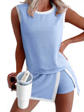 Rina Ribbed-Knit Top & Skort Set