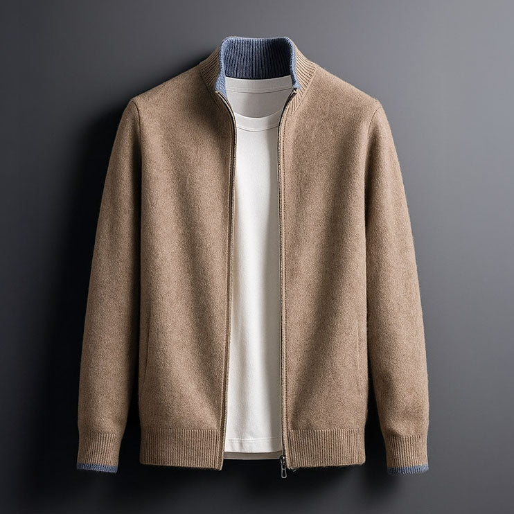 Benjamin Zip-Front Knit Cardigan