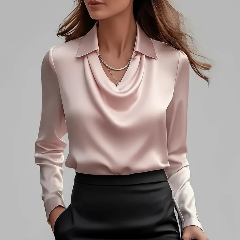 Milena Draped Satin Blouse