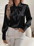 Rosa Bow-Tie Satin Shirt