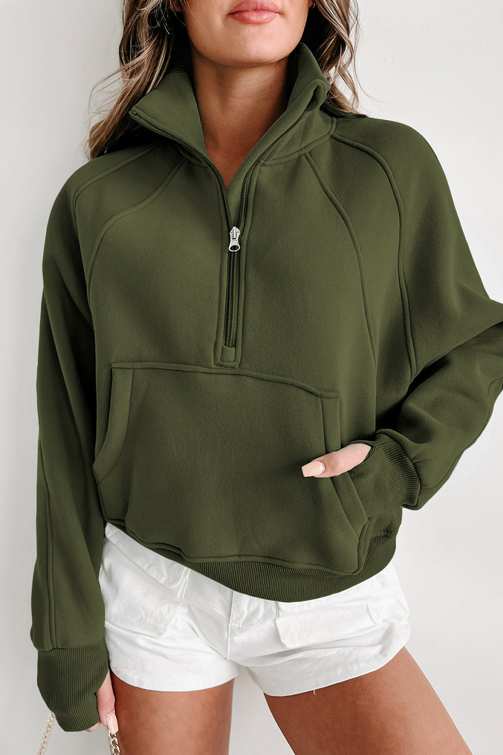 Tamsin Thumb-Hole Zip Sweatshirt