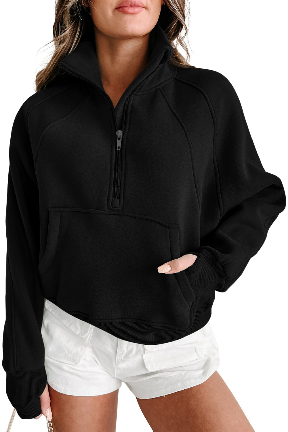 Tamsin Thumb-Hole Zip Sweatshirt