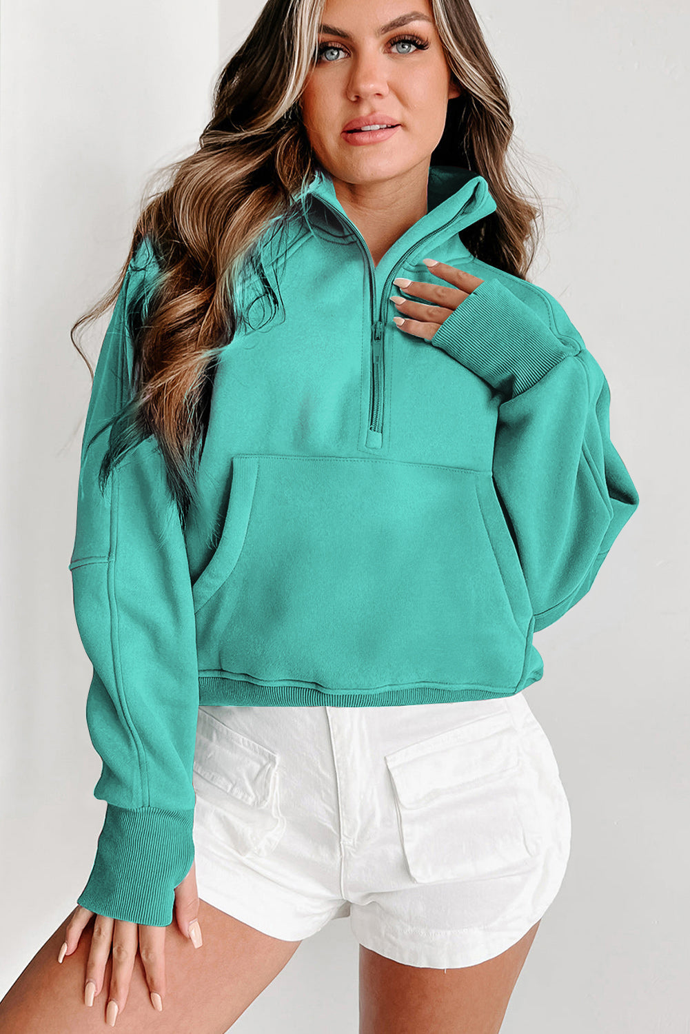 Tamsin Thumb-Hole Zip Sweatshirt