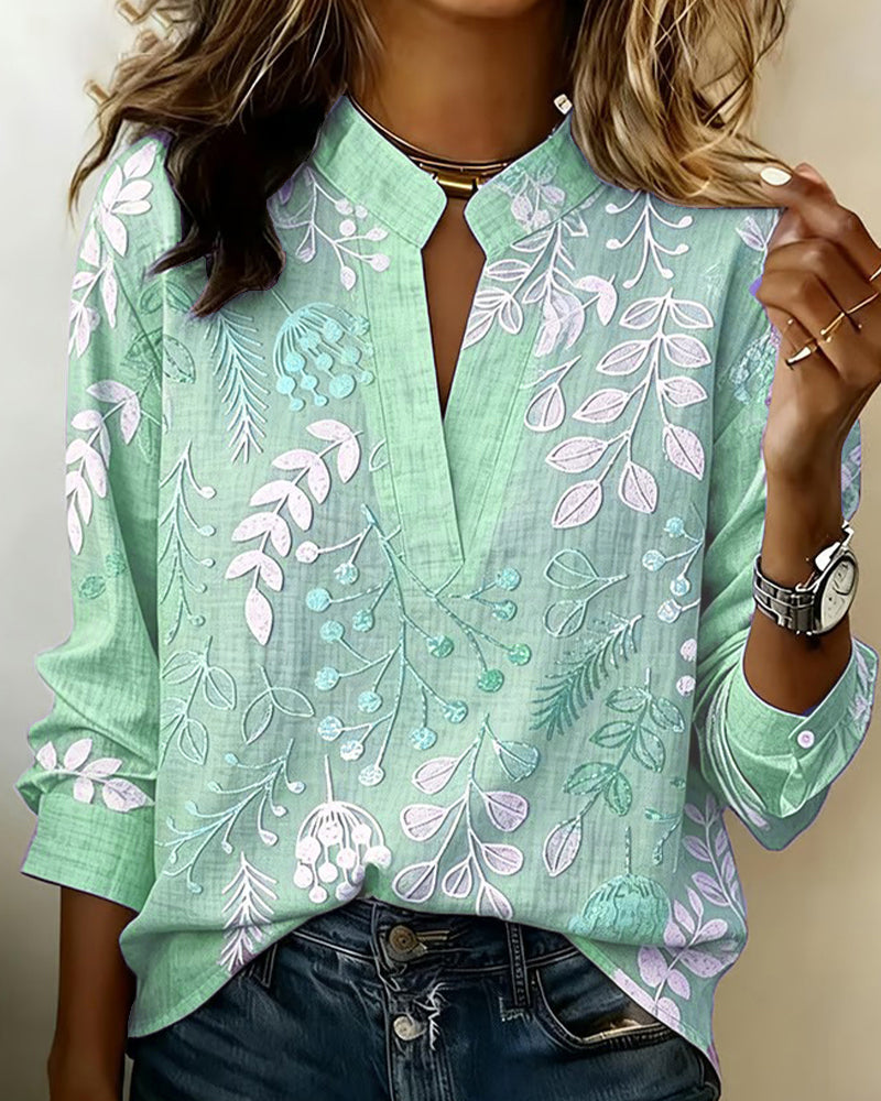 Adanna Floral High-Neck Blouse