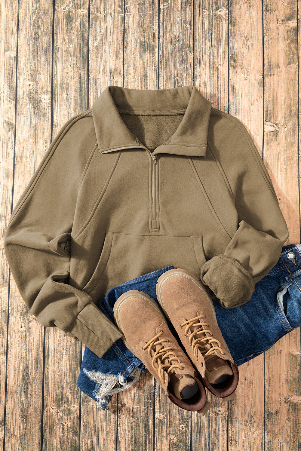 Tamsin Thumb-Hole Zip Sweatshirt