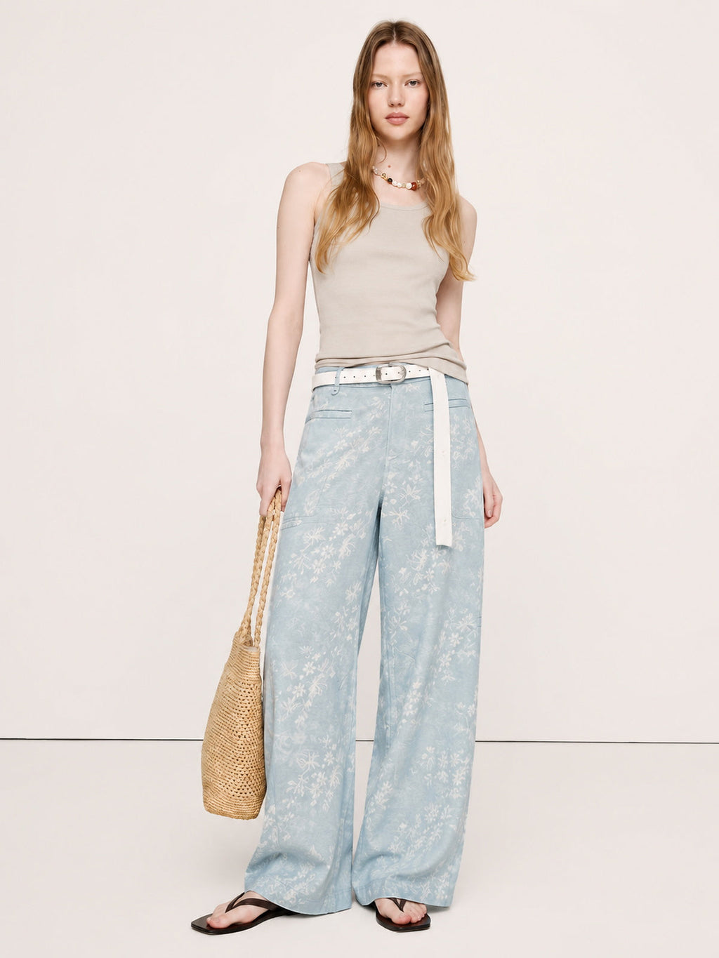Freya Lurex Jacquard Wide-Leg Pants
