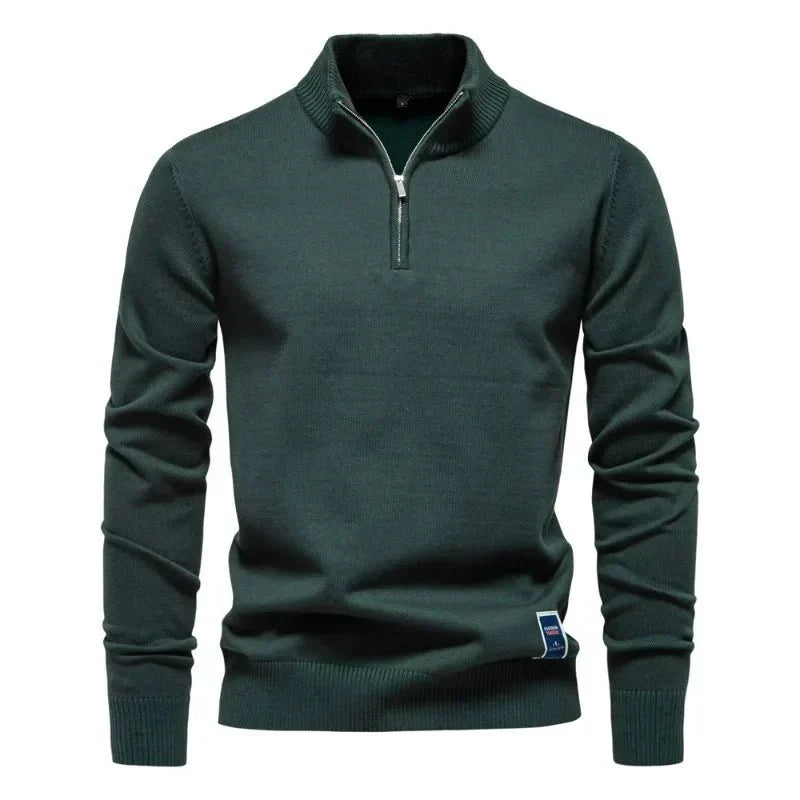 Dorian Zip-Front Knit Pullover
