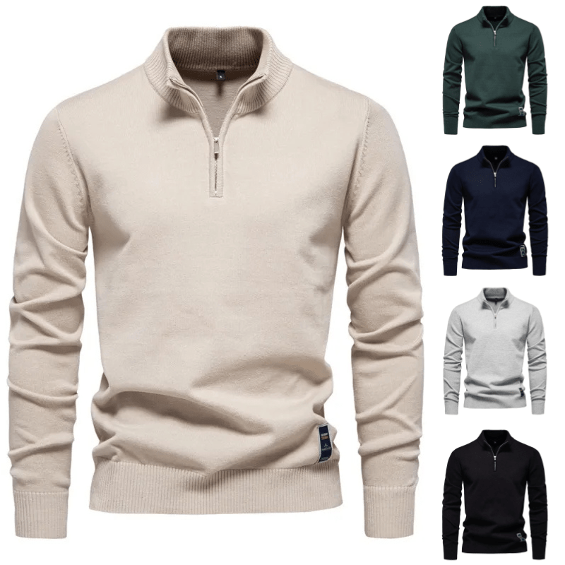 Dorian Zip-Front Knit Pullover