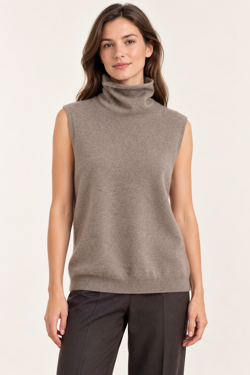 Ivy Pure-Wool Roll-Neck Sweater Vest