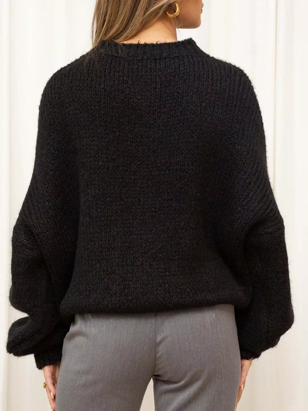 Ronia Drop-Shoulder Crew Sweater
