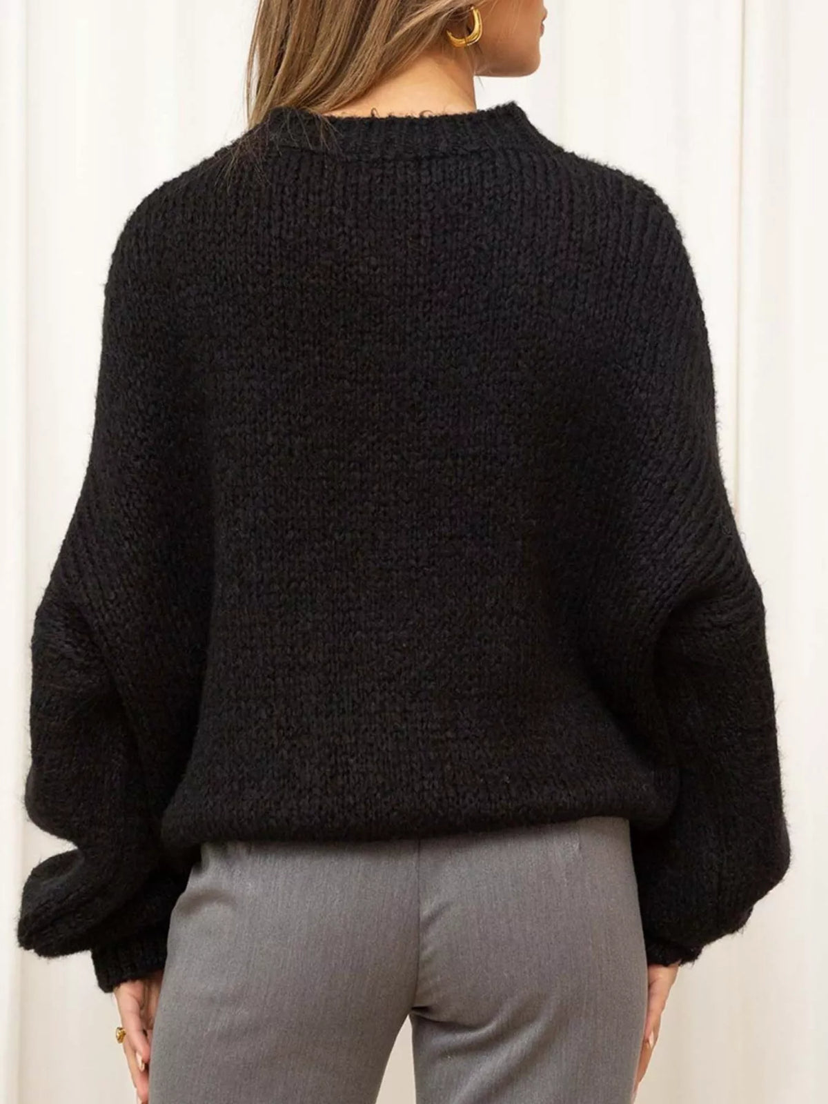 Ronia Drop-Shoulder Crew Sweater