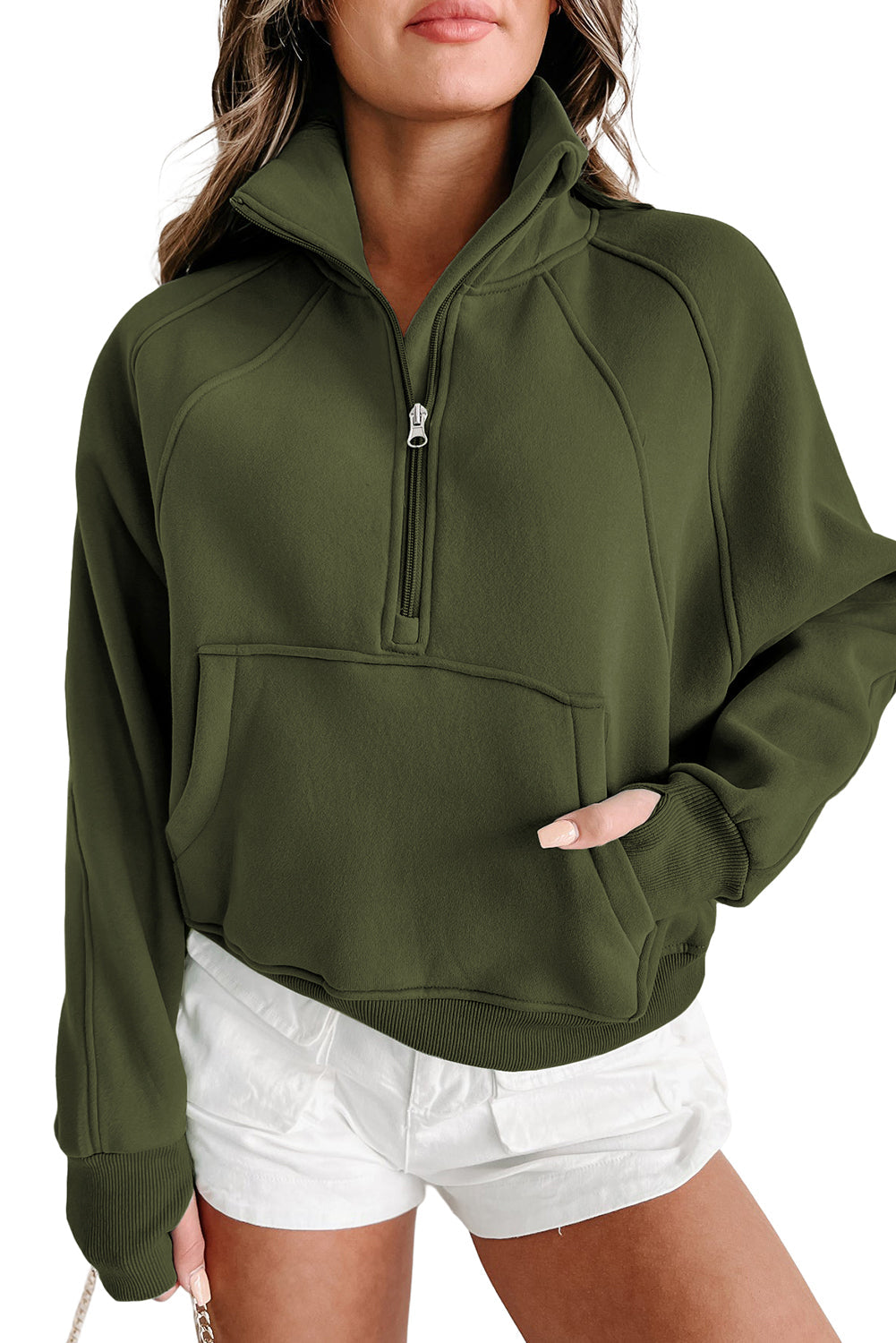 Tamsin Thumb-Hole Zip Sweatshirt