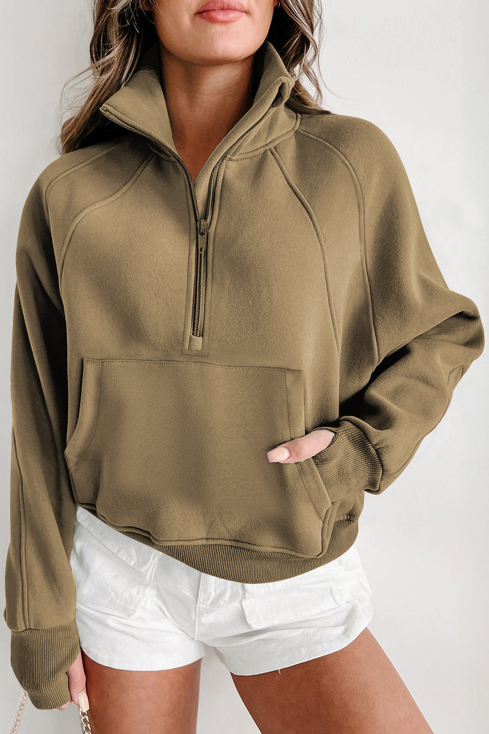 Tamsin Thumb-Hole Zip Sweatshirt