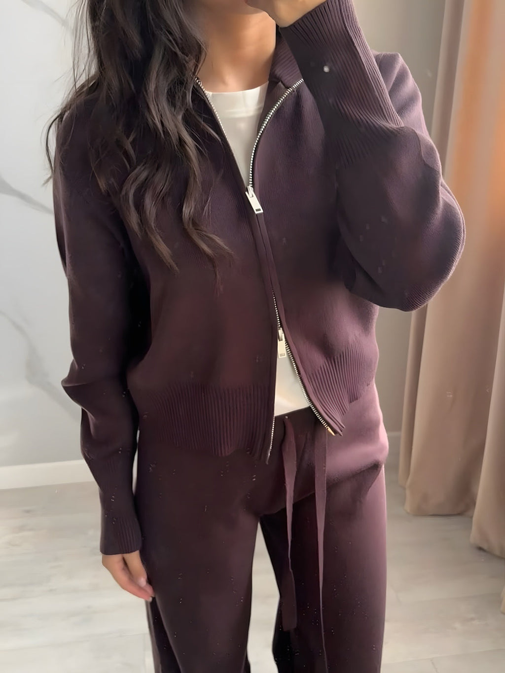 Nia Double-Zip Knit Two-Piece Set