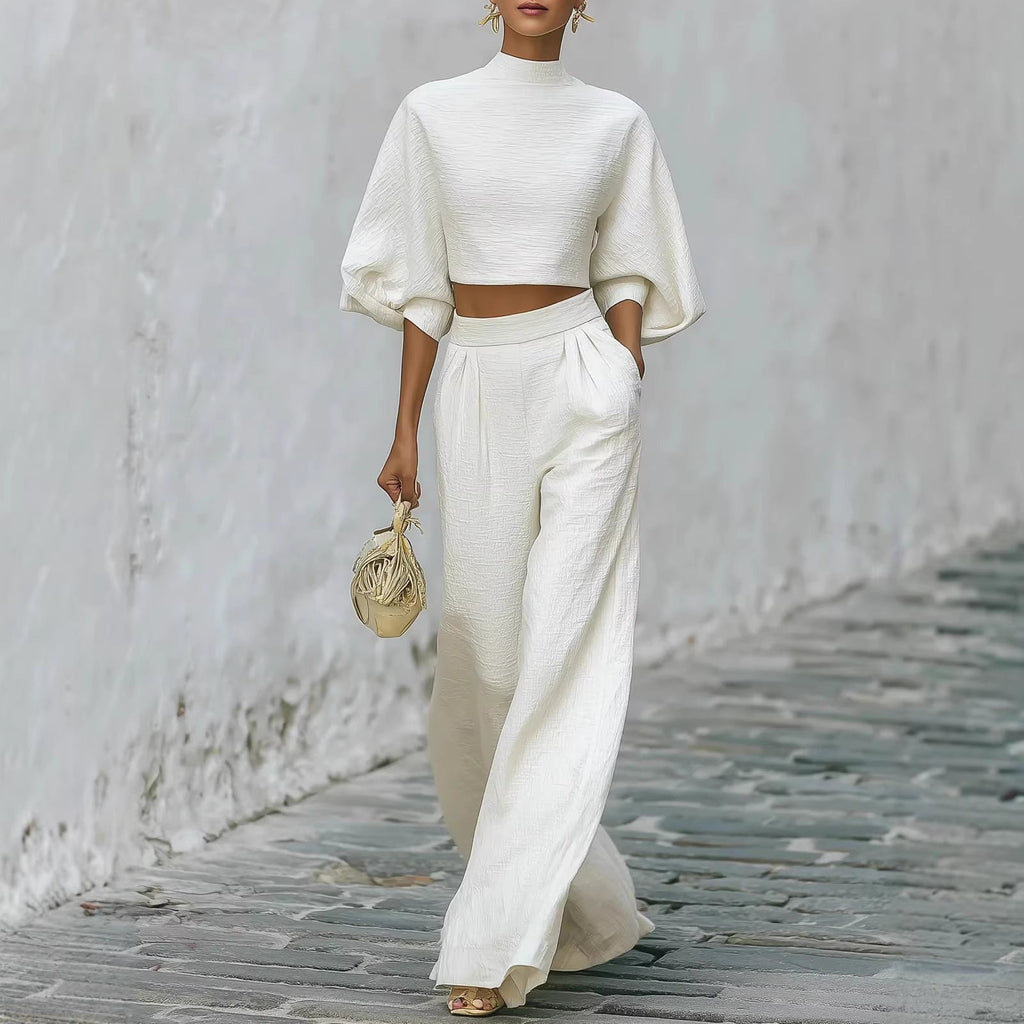 Verena Short Top & High-Waist Pants Set
