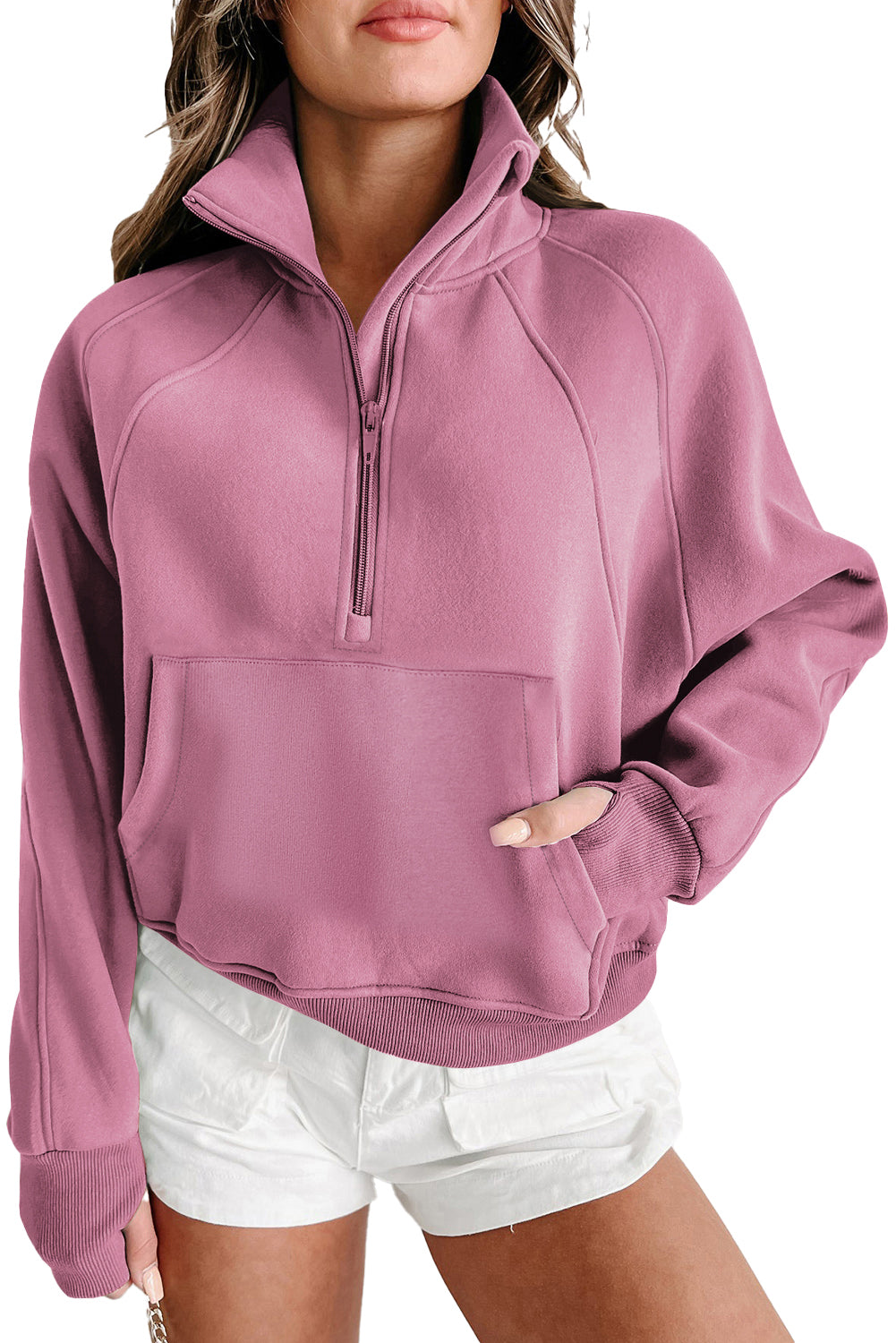 Tamsin Thumb-Hole Zip Sweatshirt