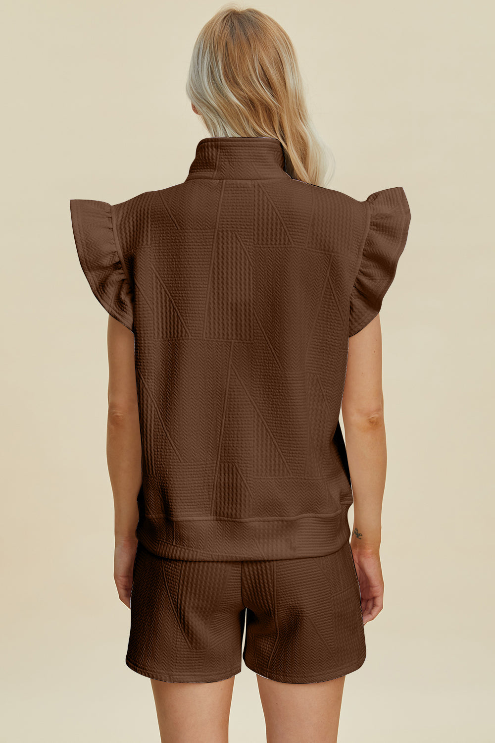 Talene Flounce-Sleeve Top & Shorts Set