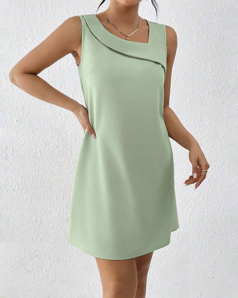 Ayna Asymmetric Collar Dress