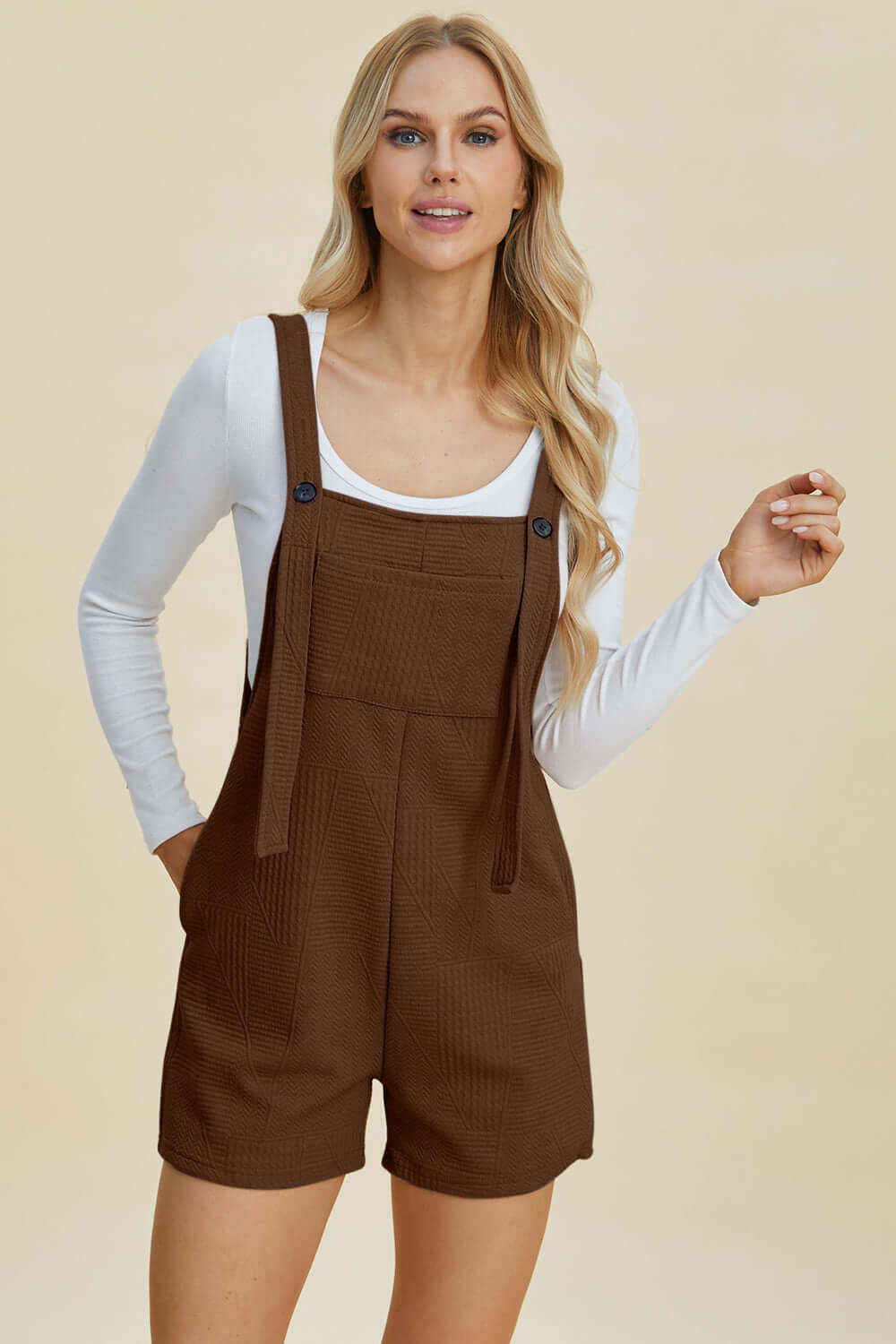 Rowena Textured Sleeveless Romper