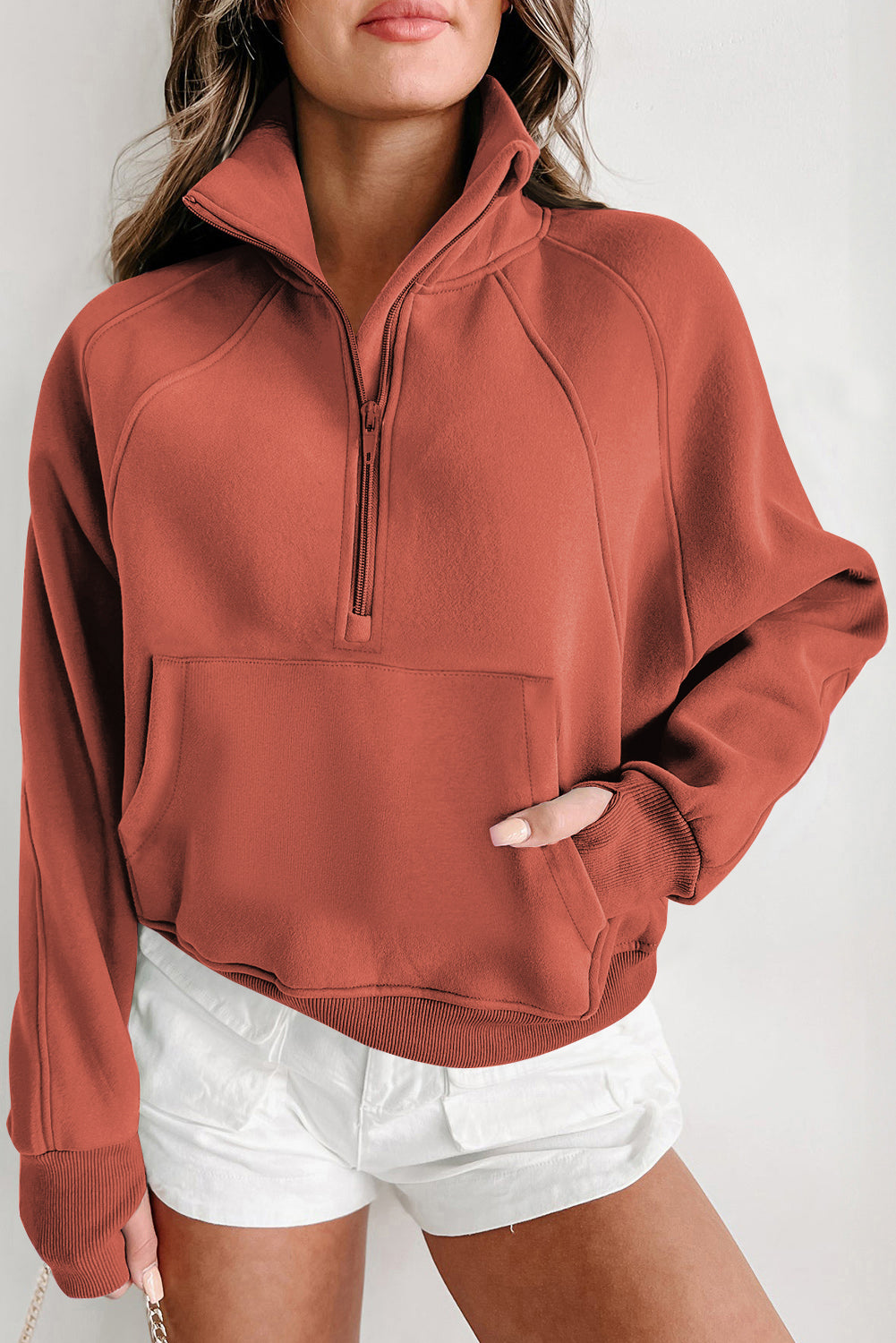 Tamsin Thumb-Hole Zip Sweatshirt