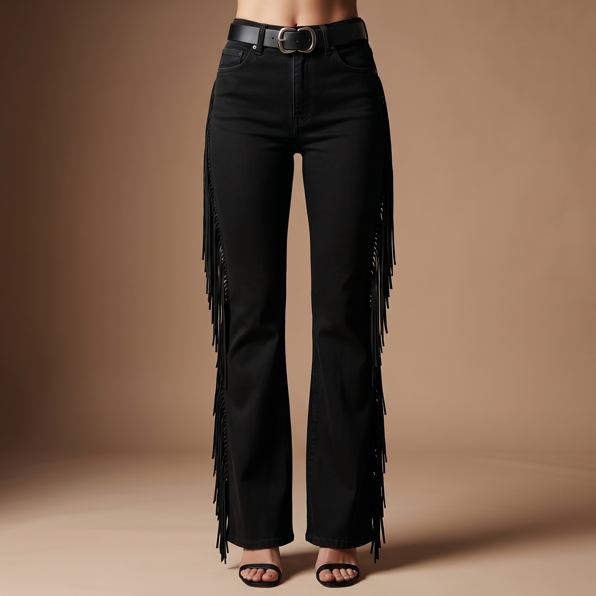 Cara Frayed-Hem Straight Jeans
