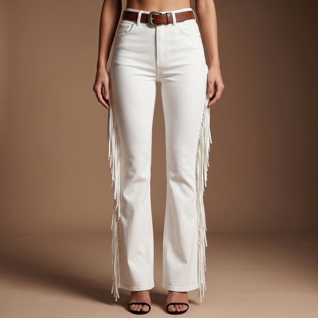 Cara Frayed-Hem Straight Jeans