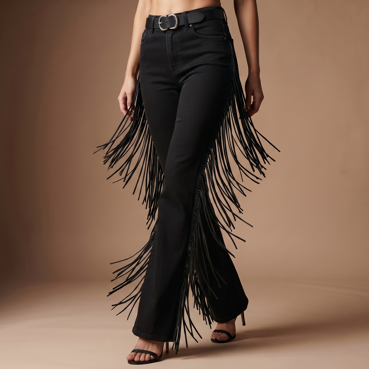 Cara Frayed-Hem Straight Jeans