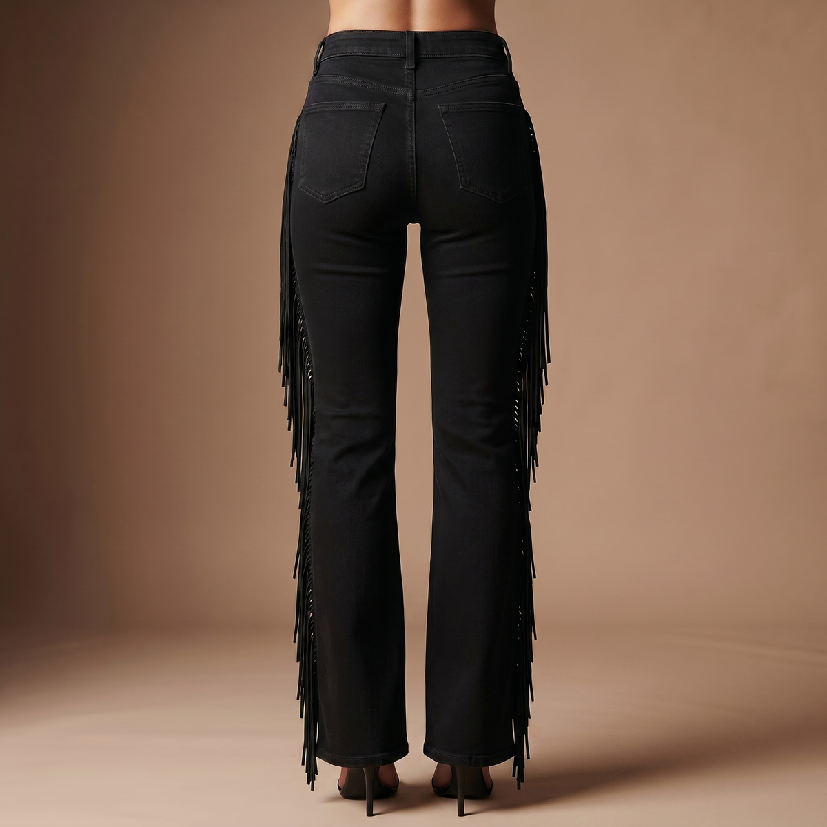 Cara Frayed-Hem Straight Jeans