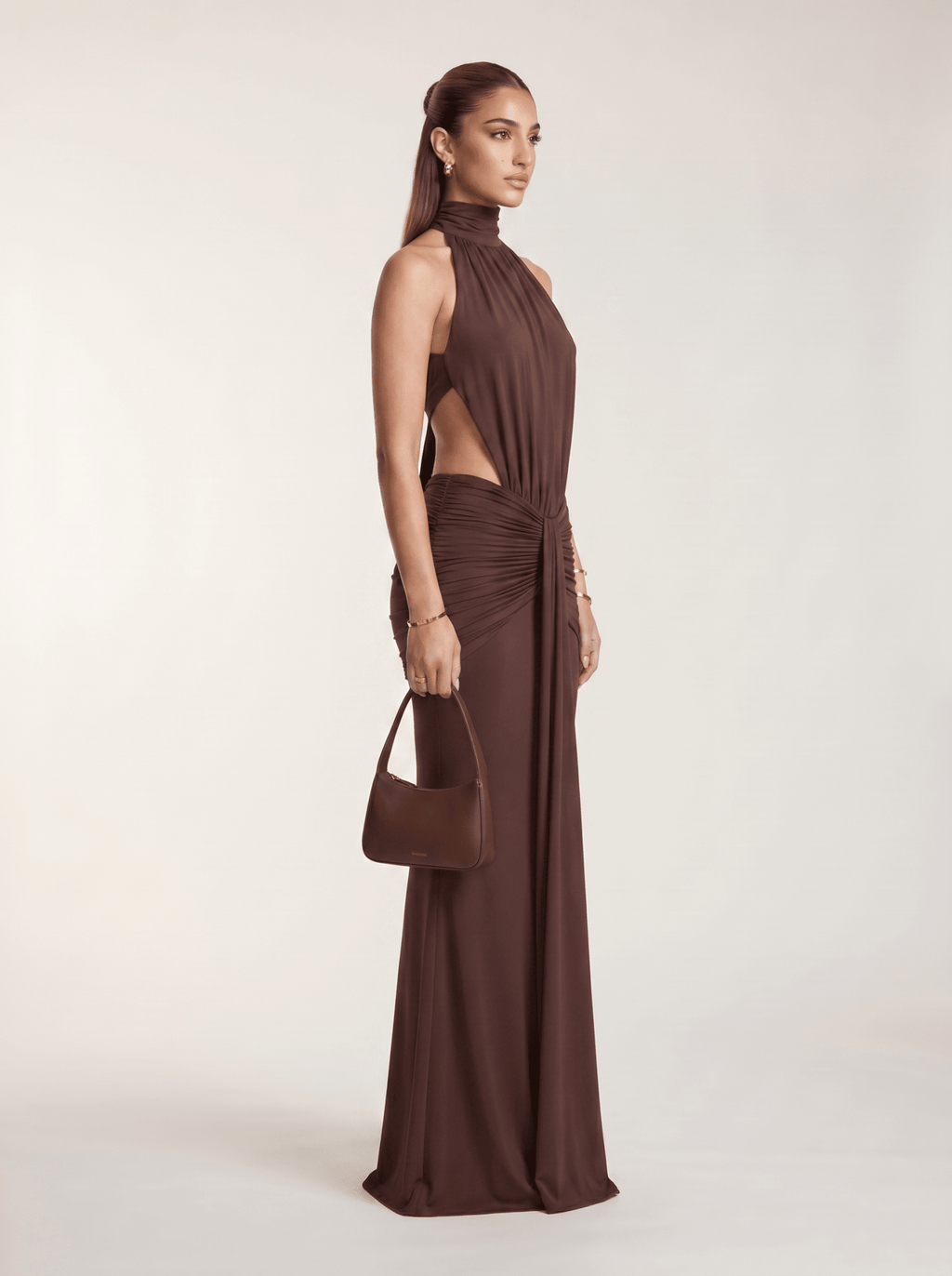 Silvia Halter Cut-Out Maxi Dress