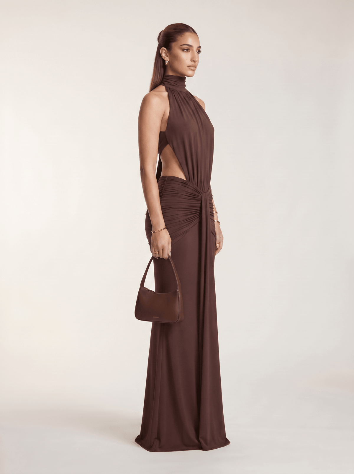 Silvia Halter Cut-Out Maxi Dress