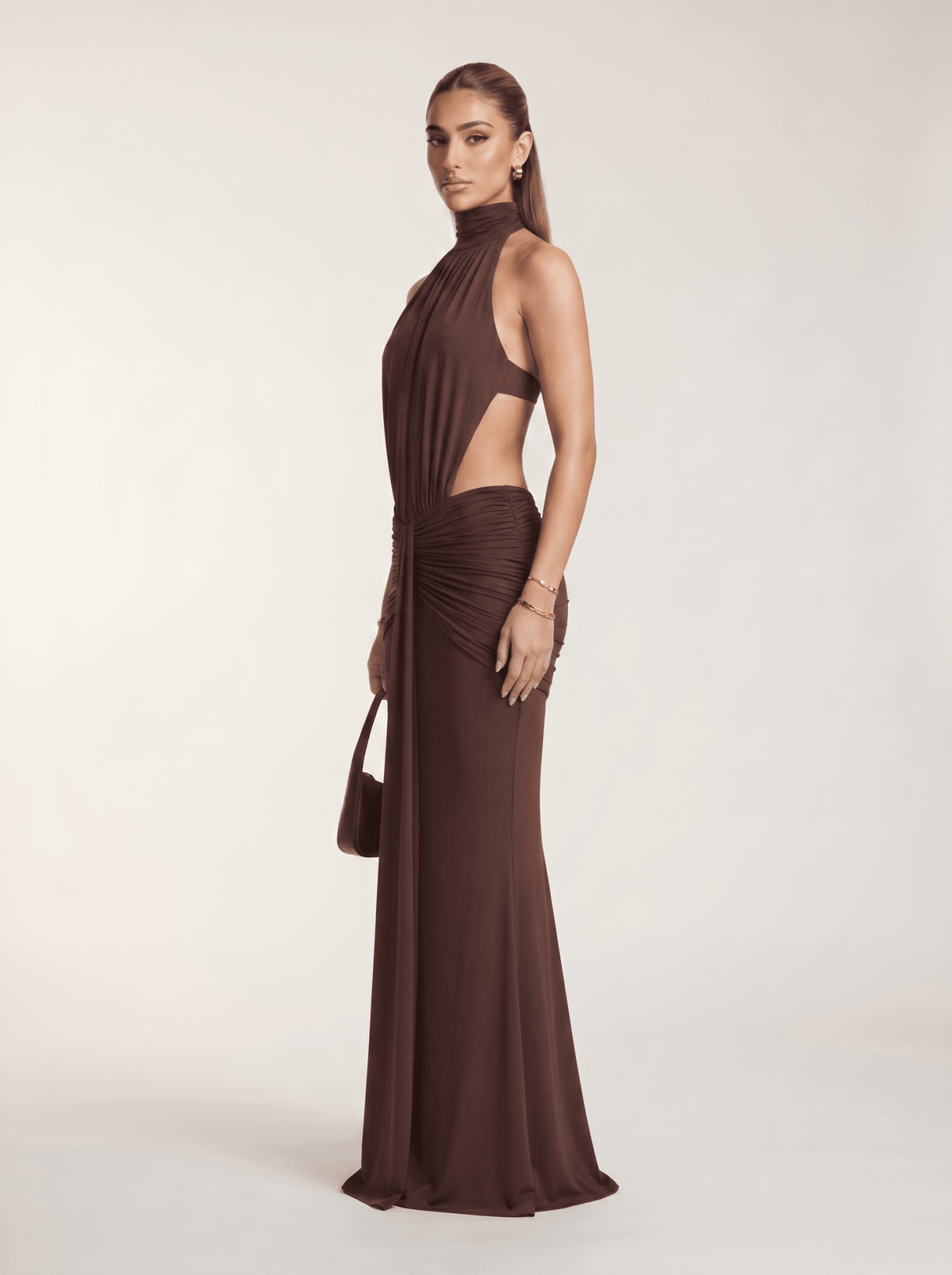 Silvia Halter Cut-Out Maxi Dress