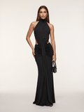 Silvia Halter Cut-Out Maxi Dress