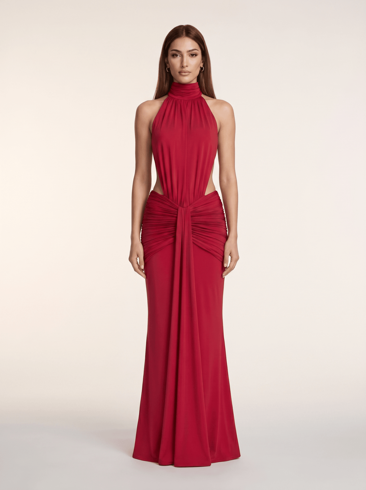 Silvia Halter Cut-Out Maxi Dress