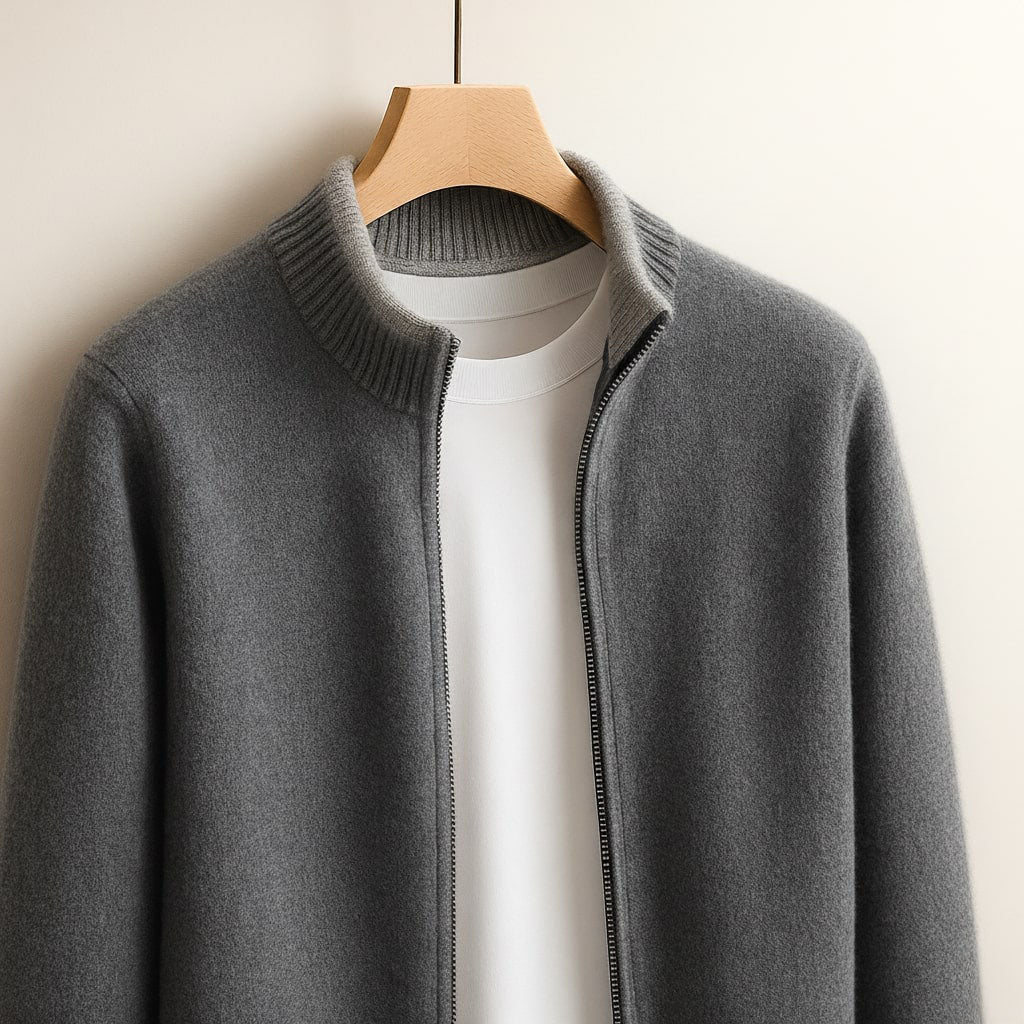Benjamin Zip-Front Knit Cardigan