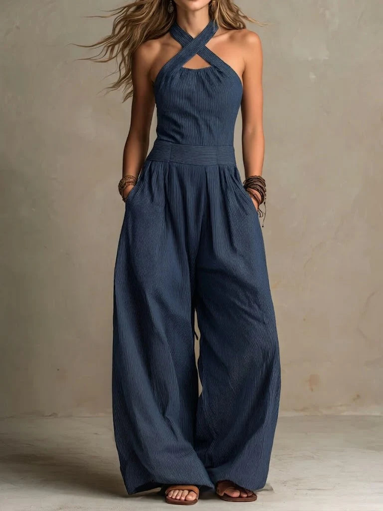 Jazmine Linen Crossover Jumpsuit