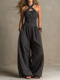 Bianca Cross-Neckline Jumpsuit