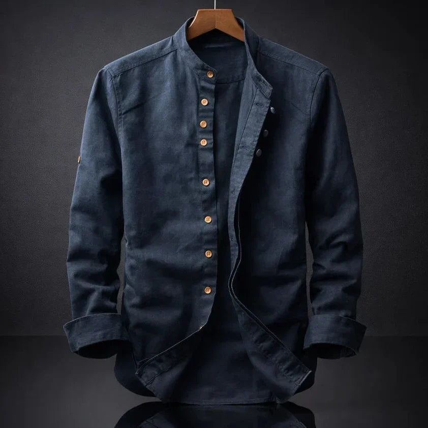 Ashton Stand-Collar Cotton Shirt