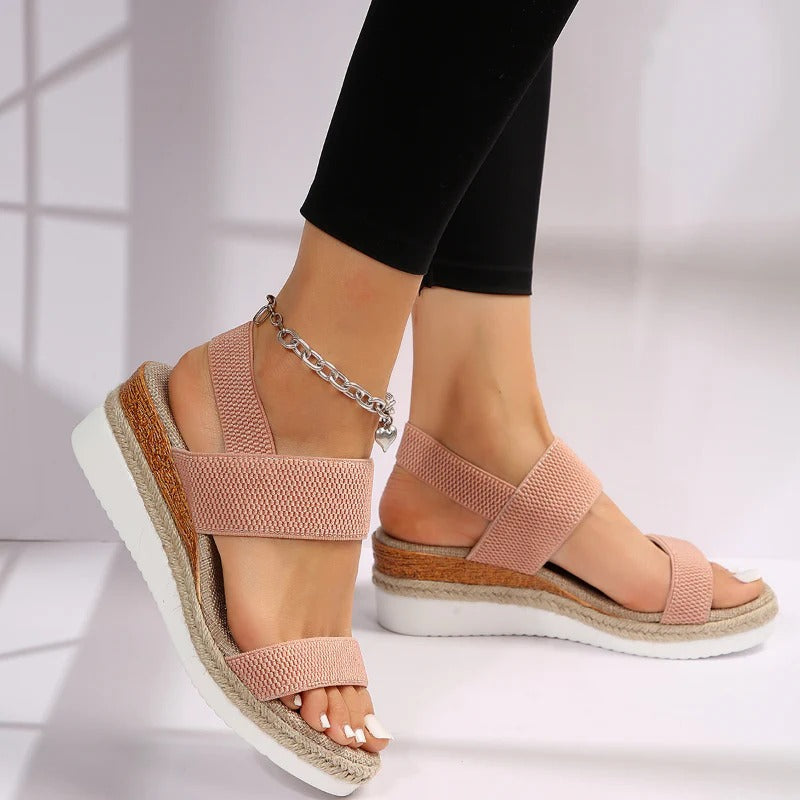 Valeria Stretch-Strap Comfort Sandals